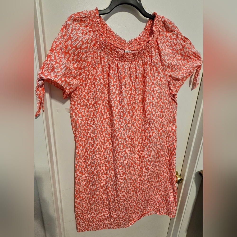 Orange and white Floral dress Size 2x